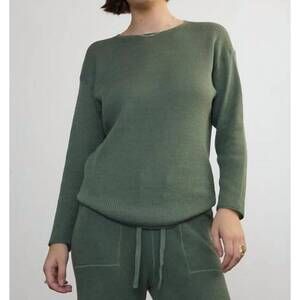 NEW MARGARET O'LEARY shirttail easy boatneck sweater in sage